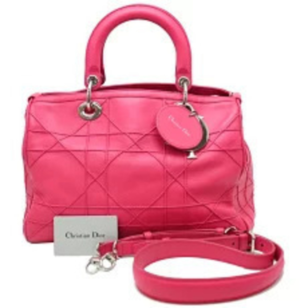 Christian Dior Granville Cannasi Bag Handbag Leather Shocking Pink